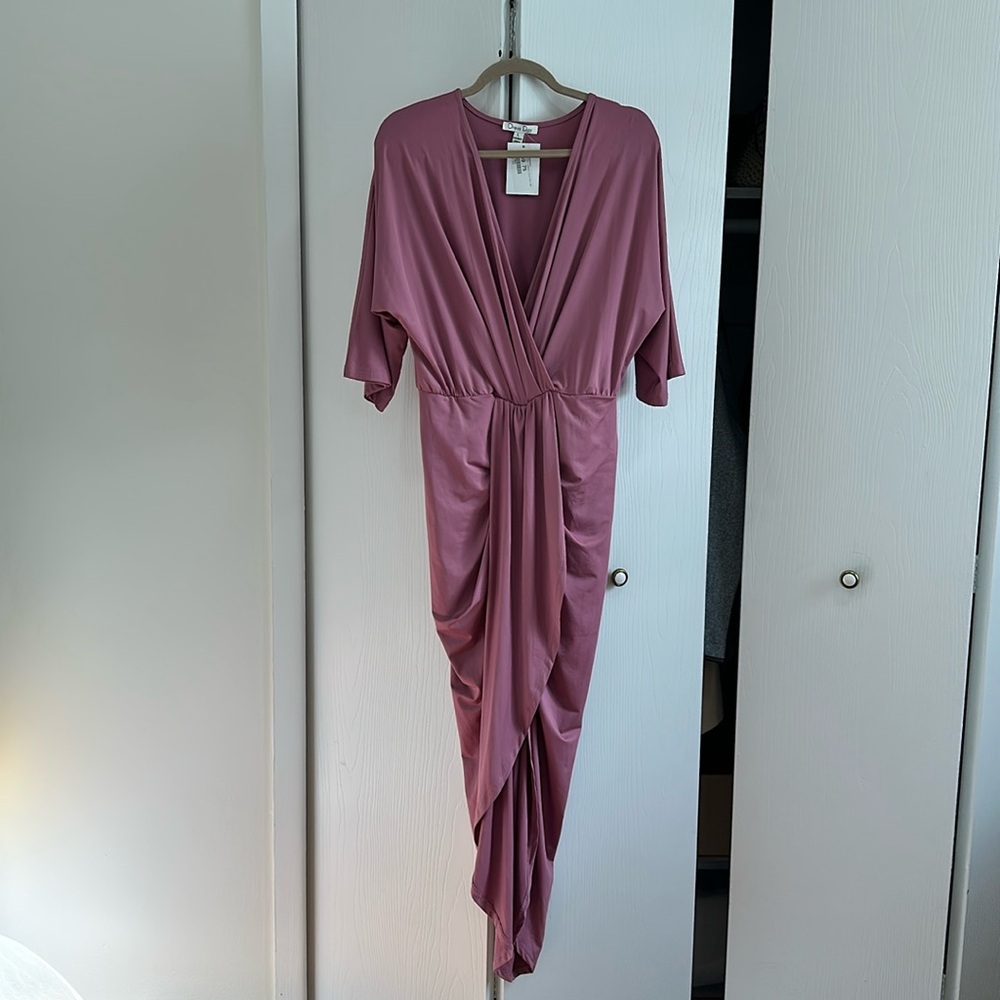 High low wrap dress